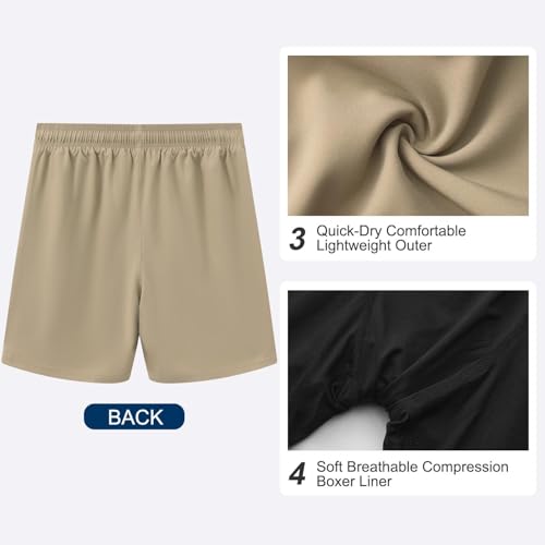 Image of HODOSPORTS Mens 7 inch Swim Trunks with Compression Liner S-6XL Quick Dry Swimming Shorts Zipper Pockets Swimsuits