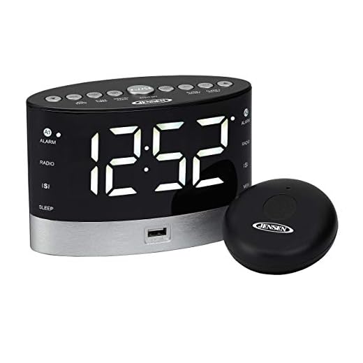 Jensen JCR-255 JCR-255 .6-Watt AM/FM Dual-Alarm Digital Clock Radio with Under-Pillow Vibrator