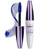 Blue Mascara for Eyes, Waterproof Telescopic Mascara, Long-Lasting Smudge-Proof Lengthening Thick Volumizing Navy Eyelash Dye for Party Stage Use