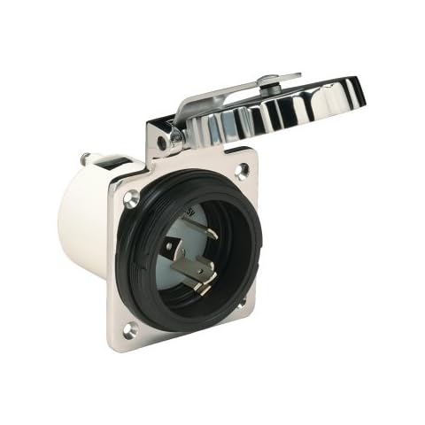 Marinco 303SSEL-B Inlet, 30A 125V, Stainless Steel Cover