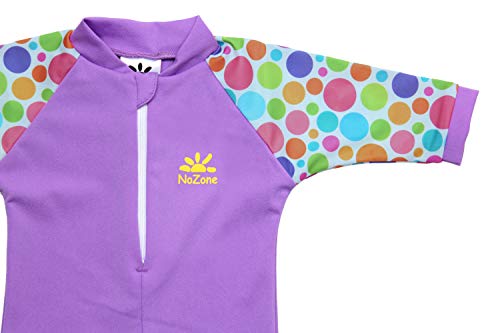 Nozone Fiji Sun Protective Baby Girl Swimsuit in Lavender/Polka Dot, 12-18 Months - Thumbnail 2