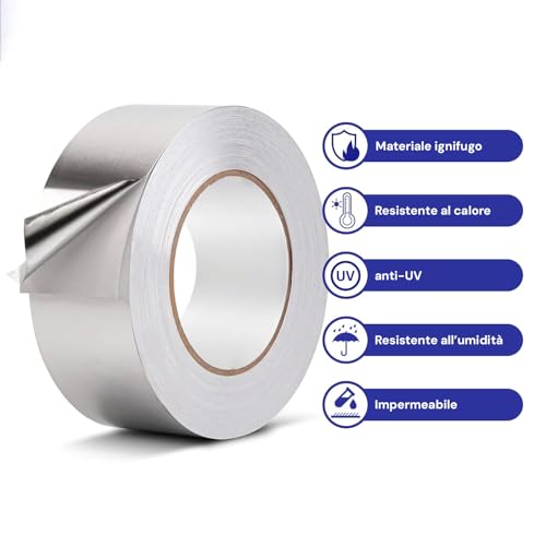 Dichtband aus Aluminium, hitzebeständig und wasserfest, Aluminiumband für Rohrreparaturen, aus Aluminium, 48 mm x 10 m