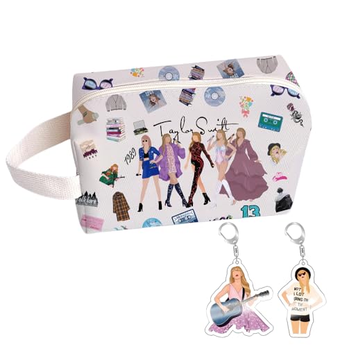 TOEECY Neceser Mujer Bolsa de Cosméticos Impermeable de Gran Capacidad Estuche de Maquillaje Portátil Neceser de Viaje Organizador con Llavero (B)