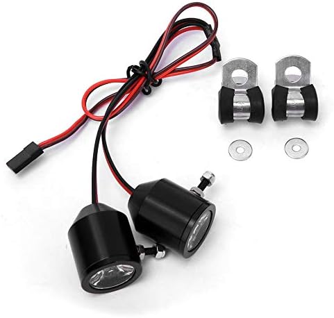 Tbest RC LED Light Kit, RC Spotlights 3W Headlight Front Light Searchlights Spare Part Replacement Accessory for RC Crawler Car Kids Toy Vehicle(Black) Rc Led Lights