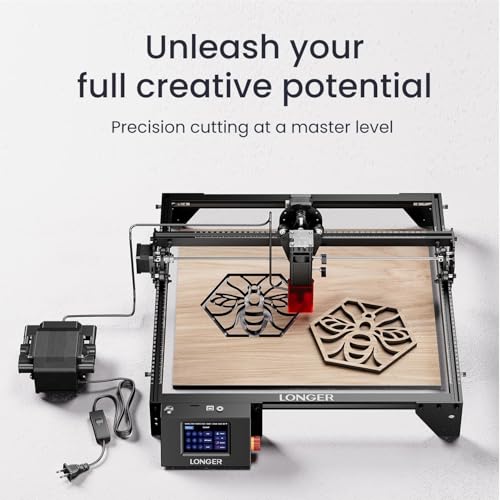 Image of Longer New Upgrade RAY5 20W with Air Pump,440mm*440mm Honeycomb, Y-axis Rotary Roller 360 Rotation with Bracket，8Pcs Laser Engraver Raiser Laser，DIY Engraver Tool for Metal /Glass /Wood