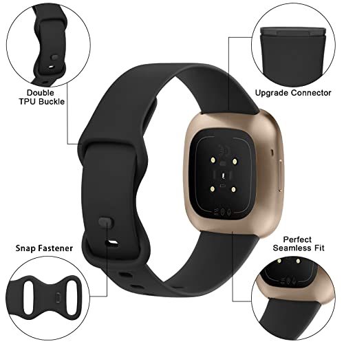 Image of Meliya Soft Strap for Fitbit Versa 4 / Versa 3 / Sense 2 / Sense(Watch Not Included), Flexible Premium Elastomer TPU Adjustable Watch Straps, Sport Replacement Band for Women Men