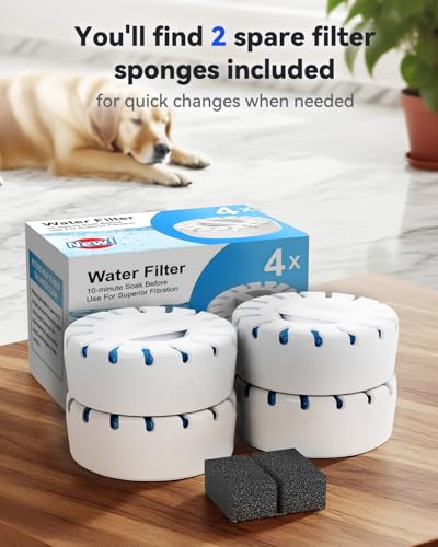 Filtros de agua reemplazo 4-Pack para fuente perros miniatura 5
