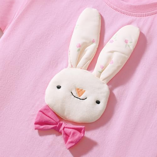 Image of HILEELANG Toddler Girl Summer Short Outfit Sets Cotton Short Sleeve Tops Tees Shorts Clothing Sets