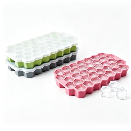 Bandejas de silicona para cubitos de hielo con tapa, 3 unidades miniatura 1