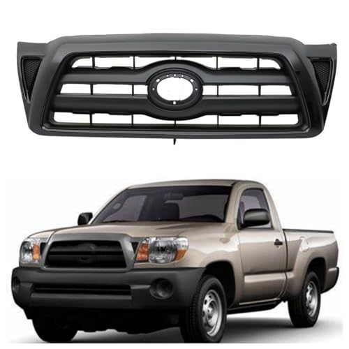 waltyotur Front Grille Black Shell and Gray Replacement for Tacoma 2005 2006 2007 2008 2009 2010 2011