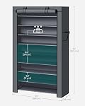 SONGMICS 10-Tier Sac à chaussures, Cabinet de l'organisateur de rangement des chaussures, Gray URXJ36G | Armoire de rangement de chaussures avec couvercle anti-poussière, support libre, pour placard, entrée, pour les sneakers URXJ36G