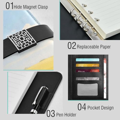 Carnet de notes ligné en cuir jaune imperméable 16,7 x 9,2 cm pour vos projets - 4