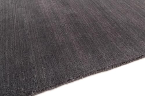 Tapis moderne Loom Gabbeh gris 121x169 isolant phonique en pure laine d'Inde