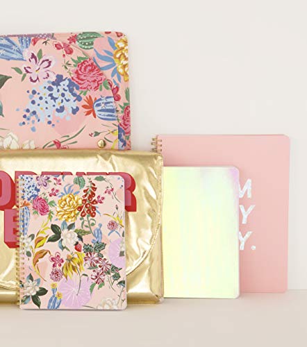 ban.do Rough Draft Large Spiral Notebook with Saying, 11" x 9" with Pockets and 160 College Ruled Pages, I Am Very Busy (pink/holographic) - Thumbnail 5