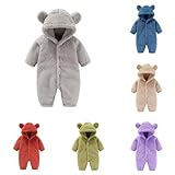 Bebé Recién Nacido Oso Snowsuit Bebé de Lana Romper Bebé con Capucha Mono de Invierno Ropa de Abrigo para las Niñas los Niños