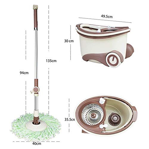 Mopp, für Zuhause, platzsparend, 360°-Dual-Duo-Bodenwischer-Spender, Eimer-Set, rotierend, mit 2 Reinigungs- und Trockenköpfen Commemoration Day – Bild 4