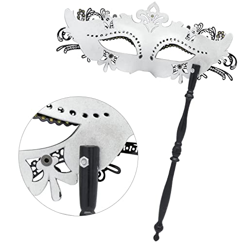 Coddsmz Couple Masquerade Mask With Holding Stick Venetian Halloween Costume Mask Mardi Gras Mask Cosplay Party Costume Mask #TOP7