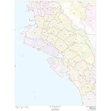 Oakland, California Zip Codes - 36" x 48" Laminated Wall Map