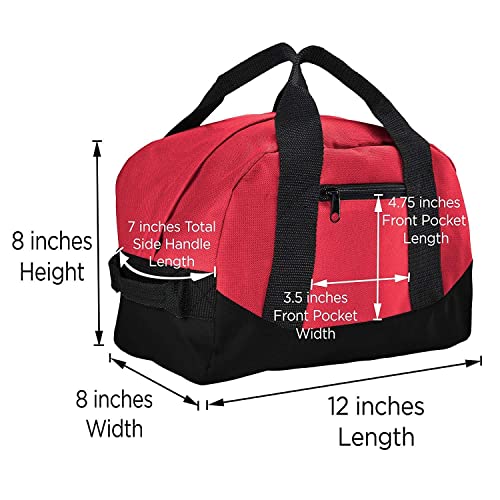 12" Duffel Duffle Travel Sports Gym Bags Mini Carry-on Luggage Small Supply Bag (Red)4