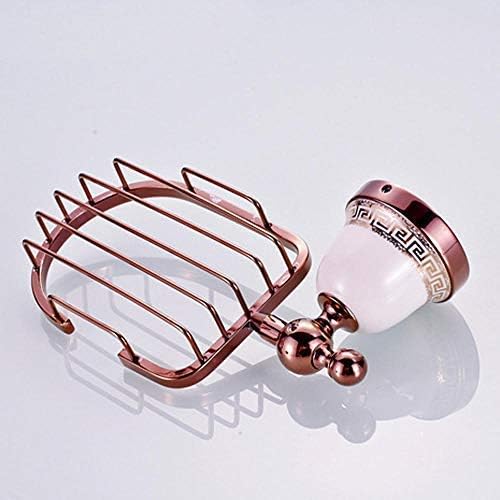 Bathroom Soap Holder Rose Soap Dish Ceramic Soap Net Bathroom Wall-Mounted Soap Basket Soap Dish Holder for Bathroom Shower Soap