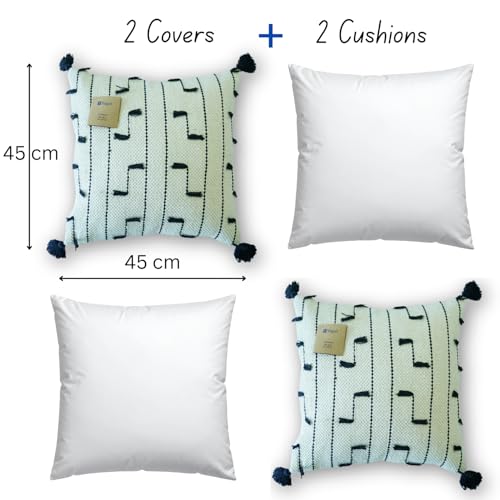 Coussin de qualité supérieure housse 100% coton lot de 2 YOGAN