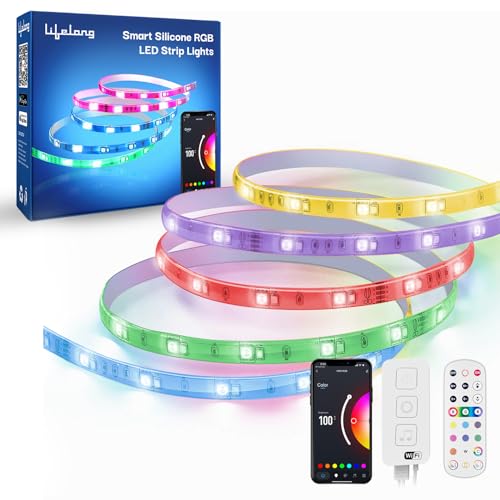 Image of Lifelong Smart LED Strip Lights 10M (32.8 Feet) - 16 Million RGB Lights for Home Decoration & Room Decor | Sound Sync | Smart Control with App | Works with Alexa & Google | IP65 Waterproof (LLESL10P)