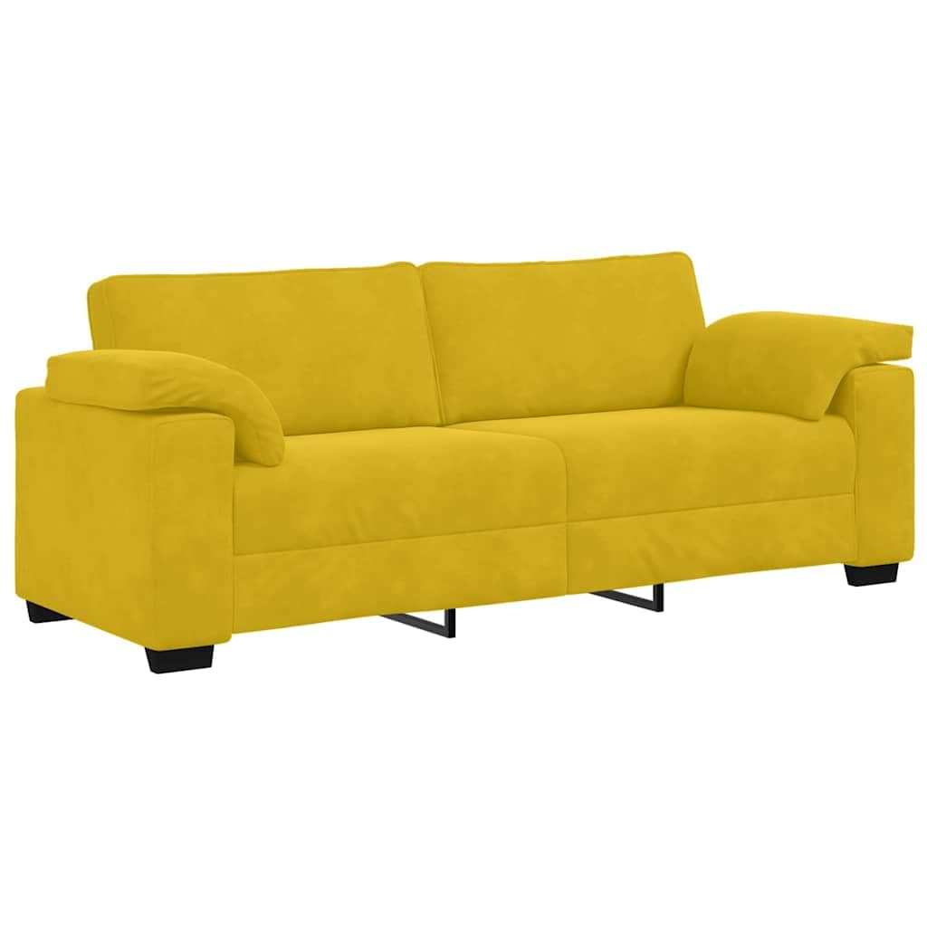 Genérico Sofá 3 plazas Terciopelo Amarillo 220 x 77 x 82 cm