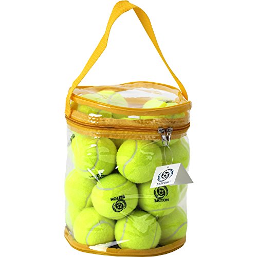 Pressure-Less Briton Tennis Balls with Carrying Bag (Pack of 24) by Briton