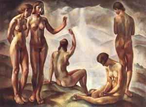 Peinture à l'huile The Promised Land 1922 Erzsébet Korb toile haute fidélité