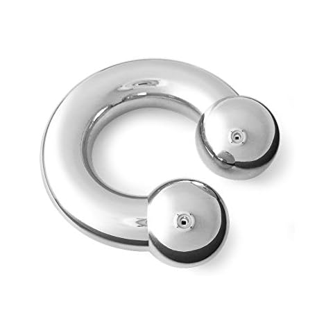 Scrap Metal 23 316L Surgical Steel Circular Barbell Horseshoe 00g 1 1/8 inch Cover