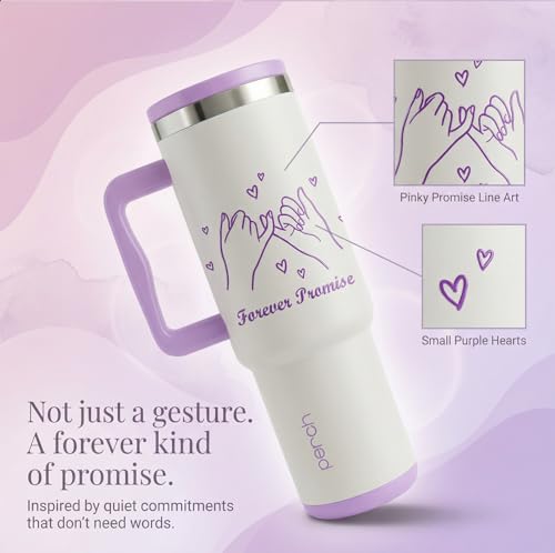 Image of Perch Hydro 1200ml Stainless Steel Tumbler with Handle & Straw | Double Wall Insulated Hot & Cold Flask | Valentine Gift Water Bottle for His & Her, Couples|with Premium Gift Box|Forever