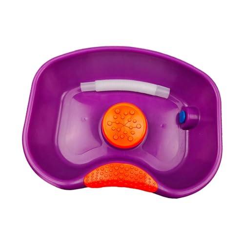 Oshhni ベッドサイド シャンプー ボウル 排水チューブ付き ベッドで洗髪 洗髪ボウル 逆洗 洗面器 家庭用 リビングルーム 障害者用, バイオレット