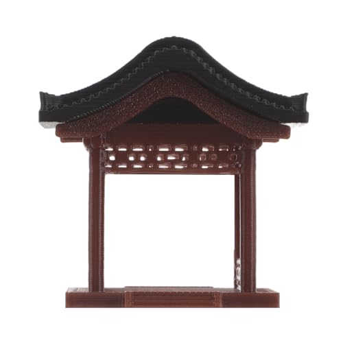 MAGICLULU Padiglione da Giardino in Miniatura Decorativo Resistente alle Intemperie, Statua Tradizionale Cinese per Micro Paesaggio Zen, Ornamento Artistico per Bonsai e Tavoli da Esterno