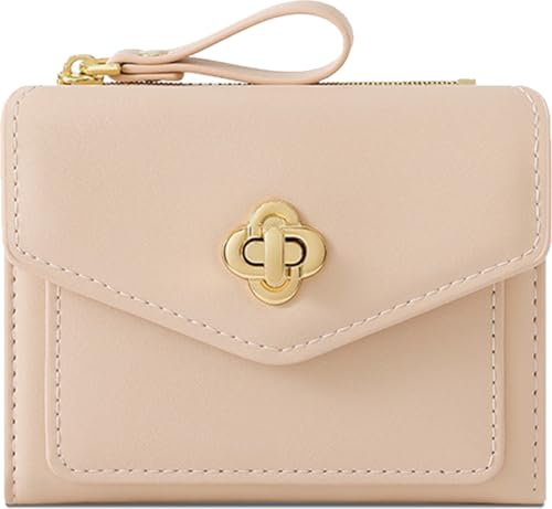Image of Farcauo Small Minimalist Wallet for Women and Girls Cute Pink Thin Mini Wallet with ID Window Kawaii Design Compact and Stylish for Ladies and Teens