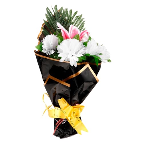 Milisten Fiori Artificiali Per Cimitero Bouquet Di Fiori Commemorativi Simulati Per Tomba Decorazioni Floreali Per Lapidi Per Cimitero Resistenti Al Sole Usura Per Funerali e Pulizia Delle