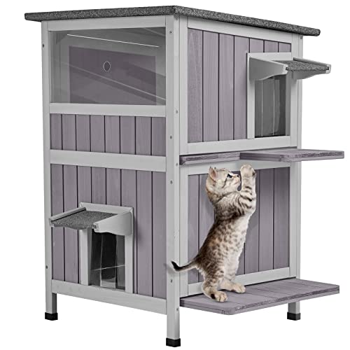 Casa Para Gatos Exterior Impermeable Y Plegable - Tamaño 36x26x14cm, Tela Oxford, Ideal Para Garaje, Balcón O Exteriores