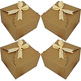 Chilly Gift Boxes, Set of 12 Decorative Treats Boxes, Cake, Cookies, Goodies, Handmade Baby Bath Bombs Shower, Small Gift Boxes for Christmas, Birthdays, Party, Weddings (Brown)