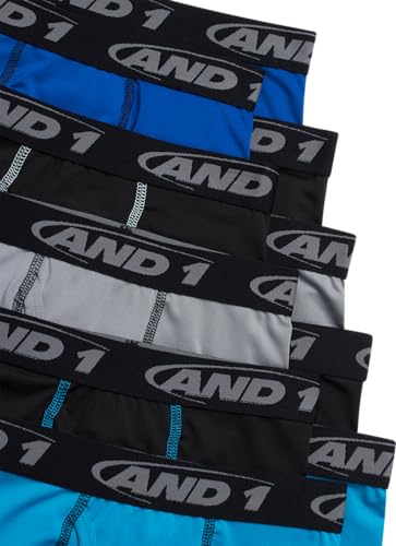 AND1 Boys Boxer Briefs - 10 Pack Performance Long Leg Boys Underwear Boxers with Functional Fly Pouch, 6" Inseam (Size: 6-18)3