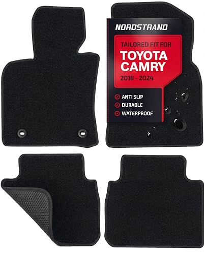 Heavy Duty Floor Mats for Toyota Camry 2018-2024 - Extra Thick Custom Fit Car Liners - 1st & 2nd Row Set - Ultra-Durable All-Weather Carpet Mats with Non-Slip Backing