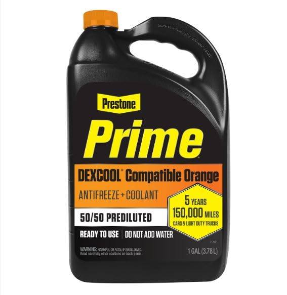 Prestone AF3500 50/50 Prime Orange Compatible Antifreeze and Coolant, 1 Gallon, Pack of 6