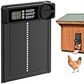 Budsom Automatic Chicken Coop Door - Aluminum Auto Chicken Coop Opener with Anti-Pinch Sensor, Battery Powered Chicken Door with Smart Timer & LCD Display, Waterproof