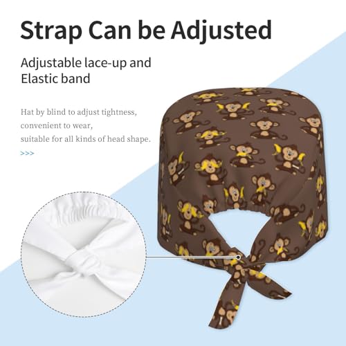Image of WILL BUDXEG Working Cap with Sweatband for Women Men, Adjustable Cleaning Working Hats, Nurse Surgical Caps(Tie Back)