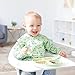 Bumkins Sleeved Bib for Girl or Boy, Baby and Toddler for 6-24 Mos, Essential Must Have for Eating, Feeding, Baby Led Weaning Supplies, Long Sleeve Mess Saving Food Catcher, Soft Fabric, Llama Green