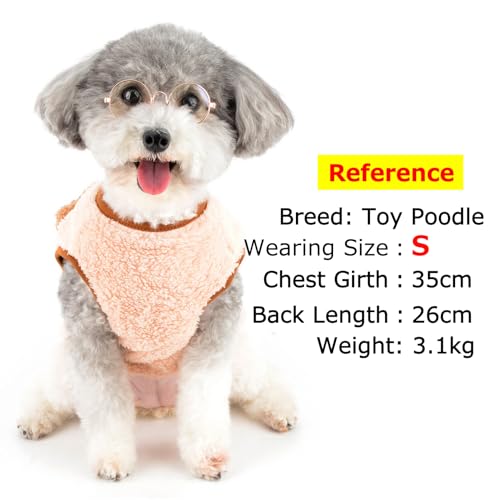 Zunea Fuzzy Hundepullover Mäntel für kleine Hunde, warmer Fleecepullover, Winterweste, Jacken mit D-Ring, niedlicher Bär, flauschig, Welpenkleidung, weich, ärmellos, kaltes Wetter, Haustierbekleidung