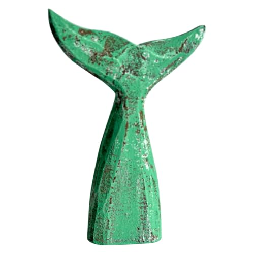 CAPRILO Figura Decorativa de Madera de Pino Cola de Ballena Adornos y Esculturas. Decoración Hogar. Regalos Originales. 12,50 x 4 x 20,50 cm.