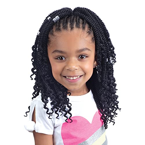 FreeTress Crochet Braids 3X Kids Senegal Twist with Curls 8" (2-PACK, 1B)