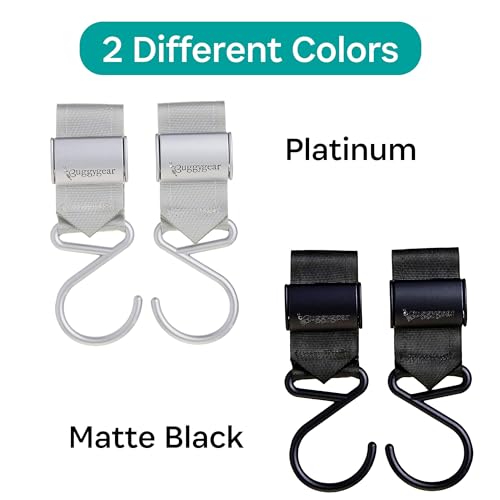 Buggygear – Ganchos para carrinho de bebê, Lux Matte Black