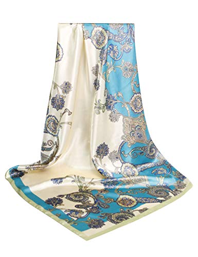 Letuwj Women's Silk Satin Square Print Scarf