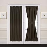 Aquazolax Thermal Insulated French Door Curtain Blackout Door Panel 54x72-Inch Window Treatments Cur