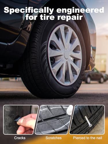Image of Tire Repair Glue,Black Tire Sidewall Repair Glue Rubber Cement Tire Repair Tire RepairTire Repair Kit for Bike,Car,Motorcycle,Truck,Tractor 50ml